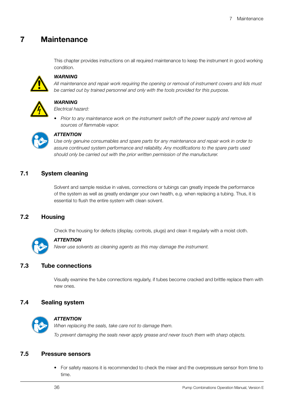 7 maintenance | BUCHI Pump Module C-605 User Manual | Page 36 / 50