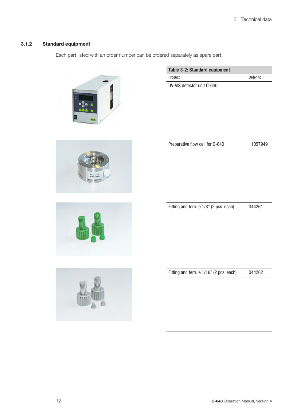 BUCHI UV-Vis Detector C-640 User Manual | Page 12 / 44