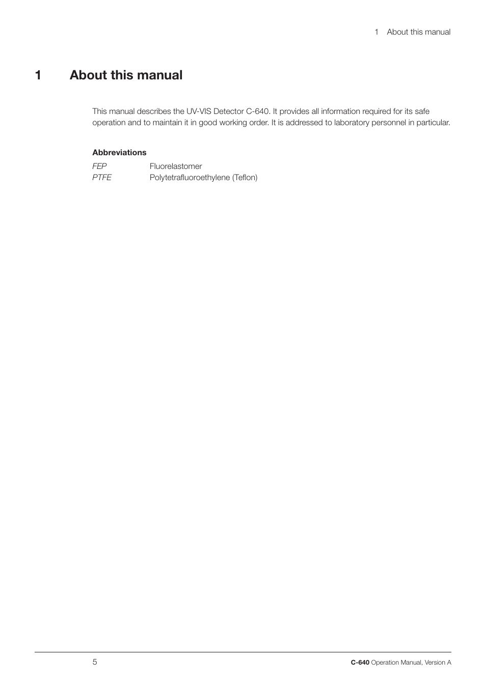 1about this manual | BUCHI UV-Vis Detector C-640 User Manual | Page 5 / 44