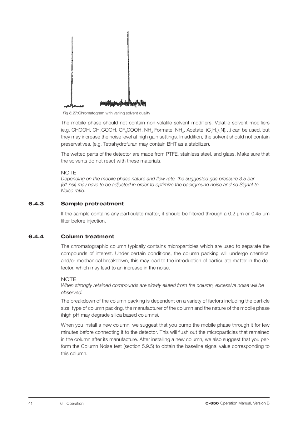 3 sample pretreatment, 4 column treatment | BUCHI ELS Detector C-650 User Manual | Page 41 / 56