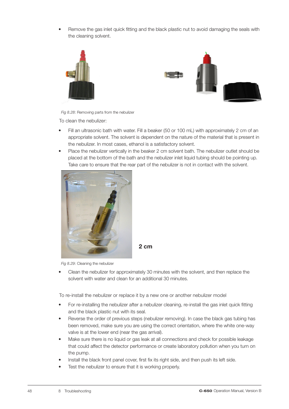 2 cm | BUCHI ELS Detector C-650 User Manual | Page 48 / 56