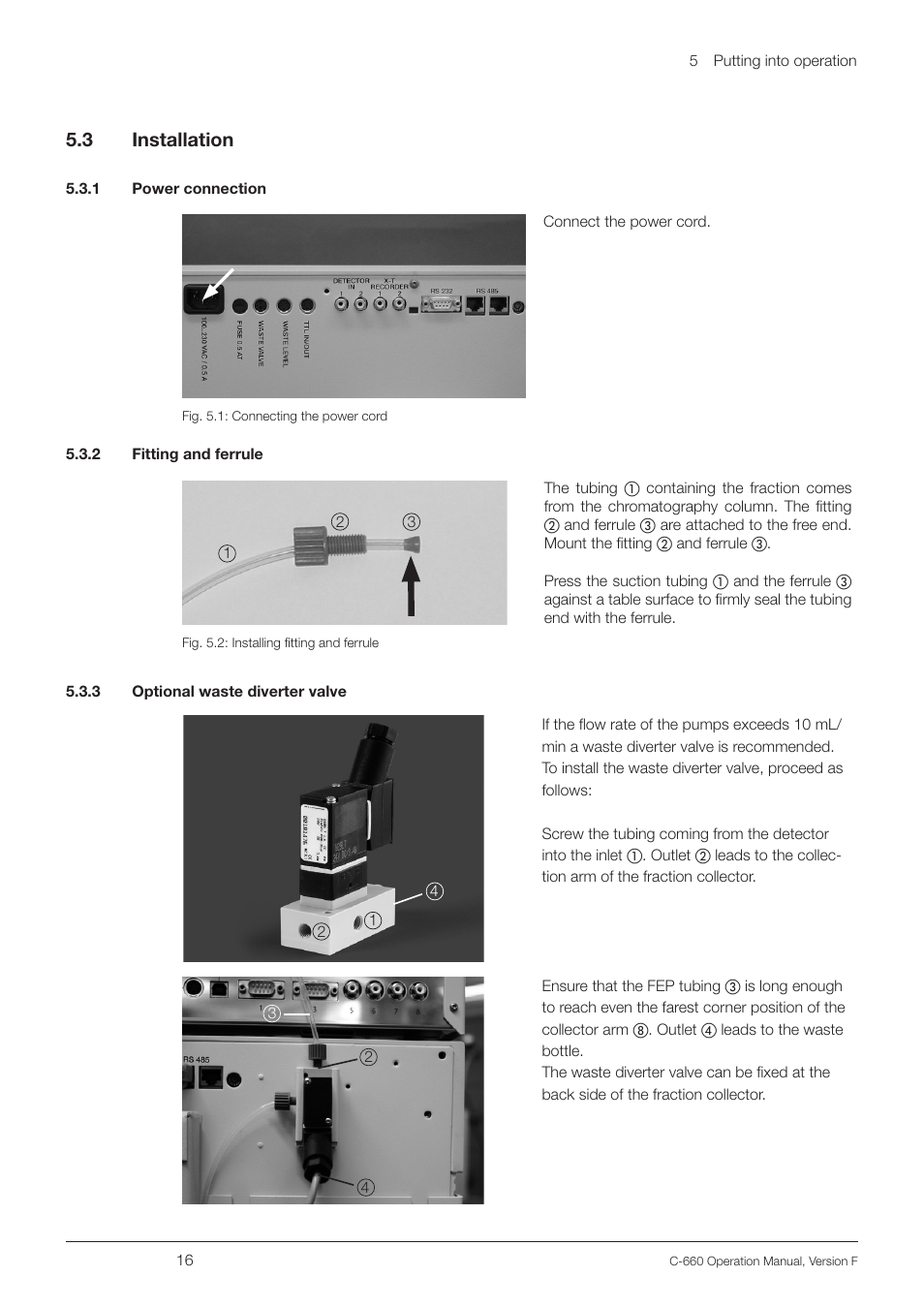 5 .3 installation | BUCHI Fraction Collector C-660 User Manual | Page 16 / 36