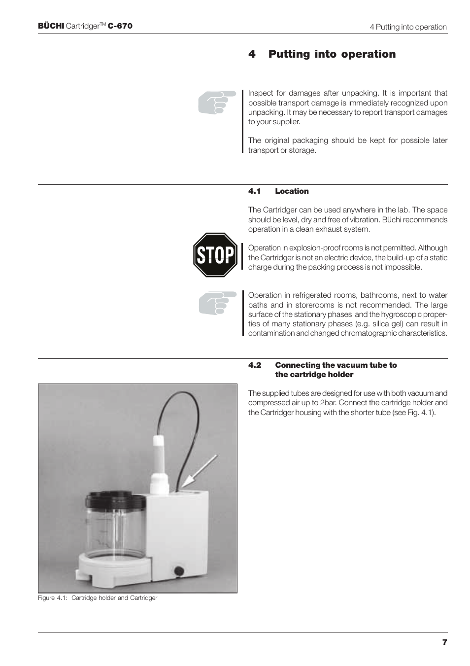 4putting into operation | BUCHI Cartridge C-670 User Manual | Page 9 / 26