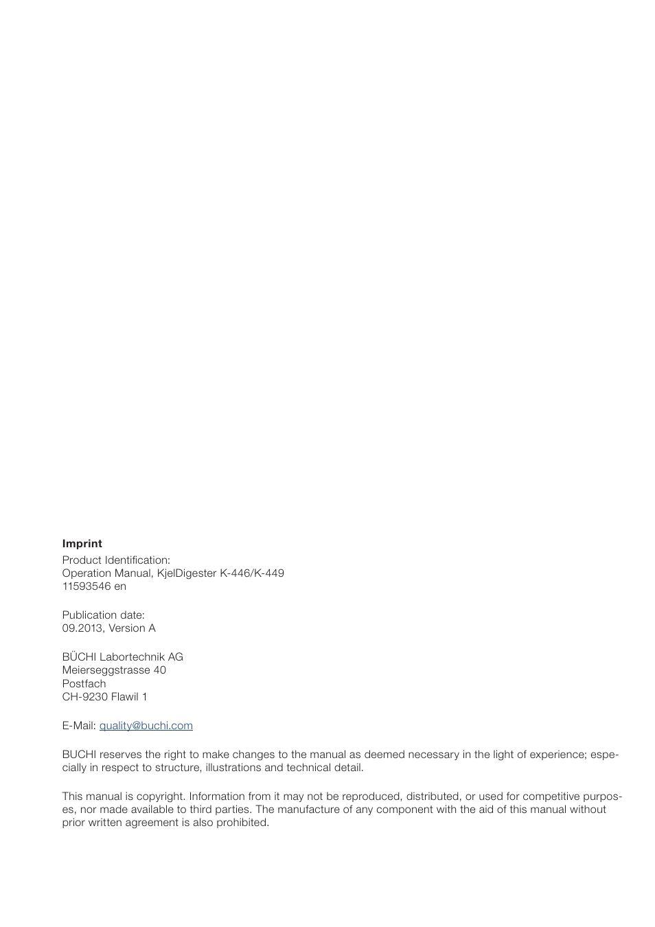 BUCHI KjelDigester K-449 User Manual | Page 2 / 74
