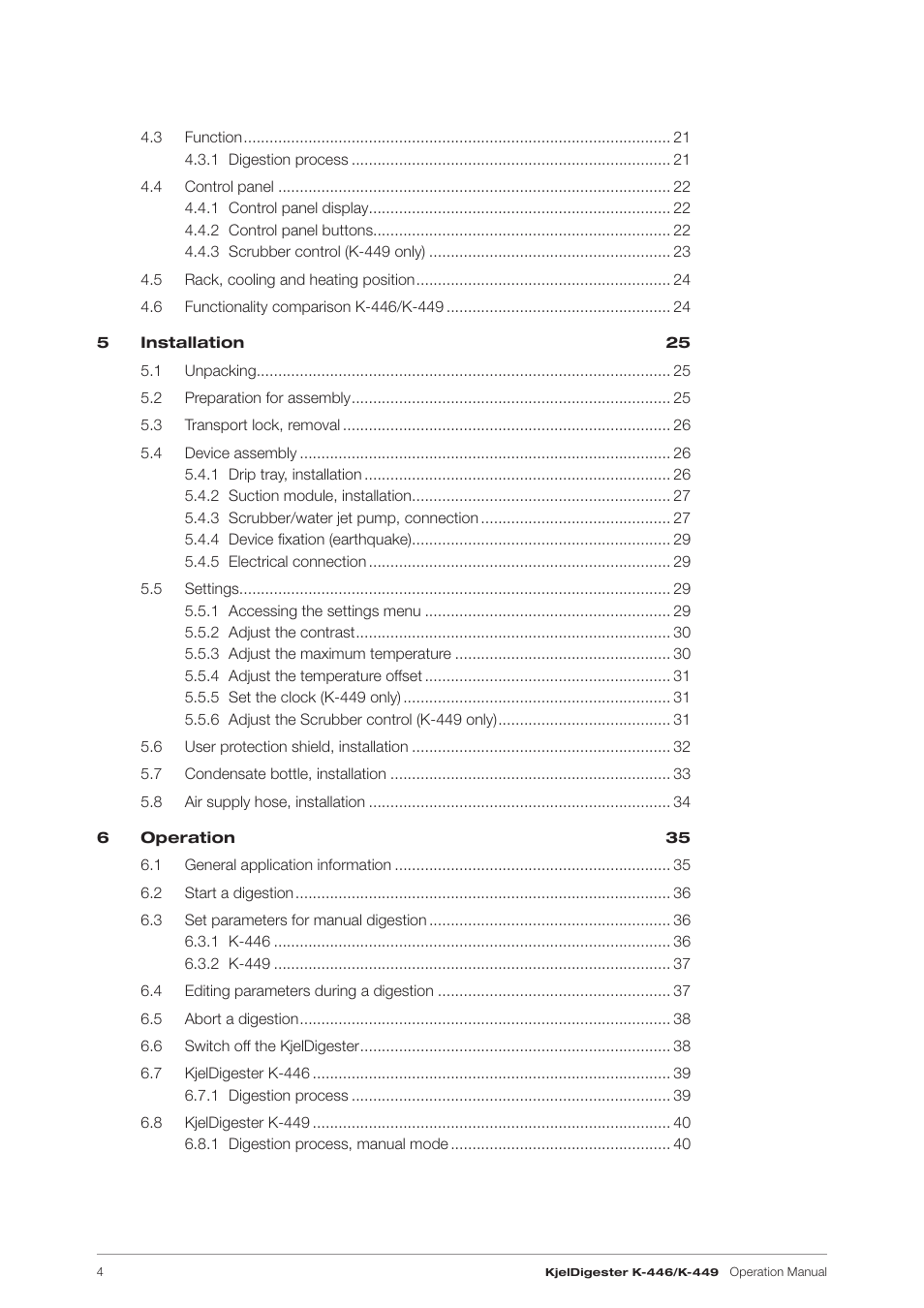 BUCHI KjelDigester K-449 User Manual | Page 4 / 74