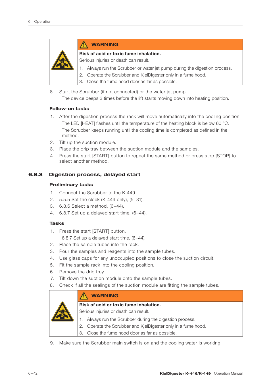 3 digestion process, delayed start | BUCHI KjelDigester K-449 User Manual | Page 42 / 74