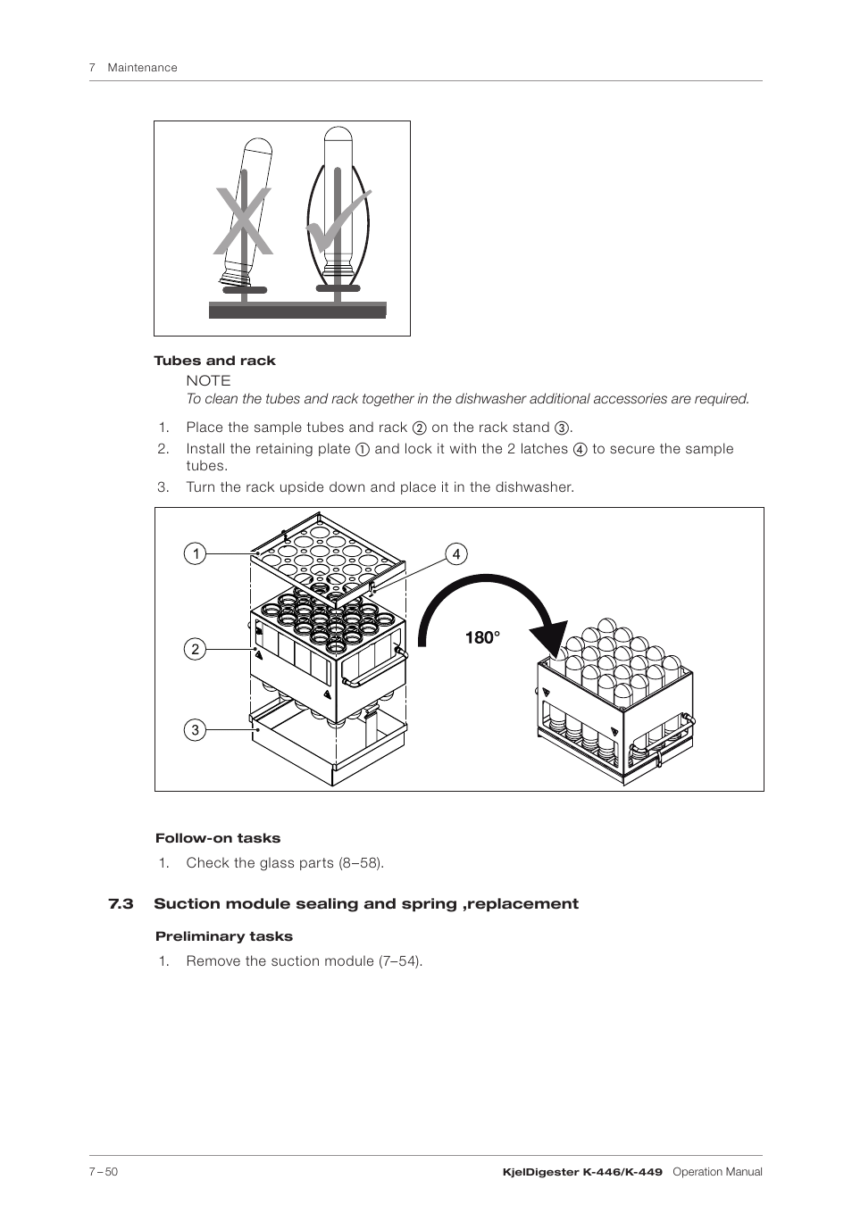 3 suction module sealing and spring ,replacement | BUCHI KjelDigester K-449 User Manual | Page 50 / 74