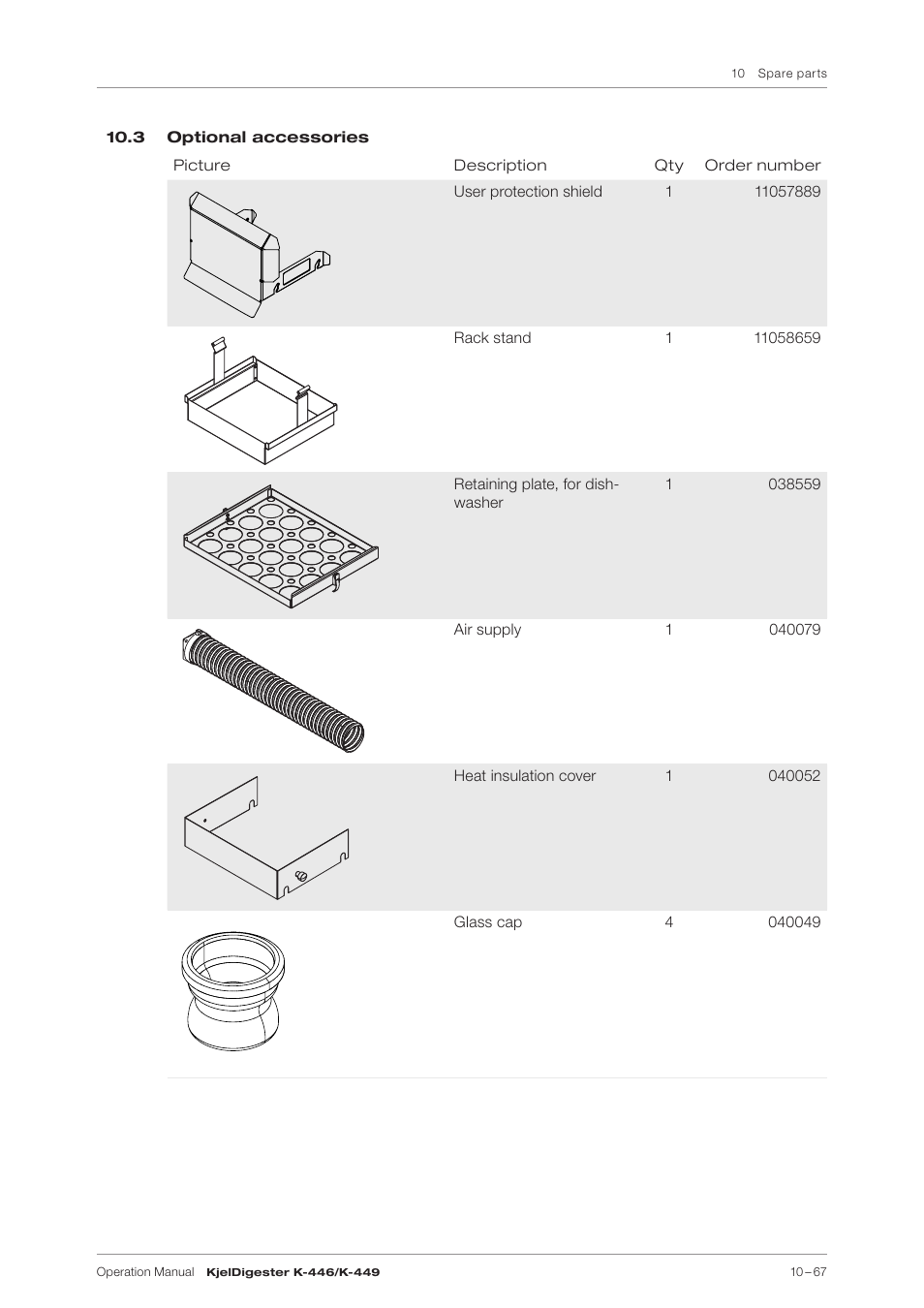 3 optional accessories | BUCHI KjelDigester K-449 User Manual | Page 67 / 74