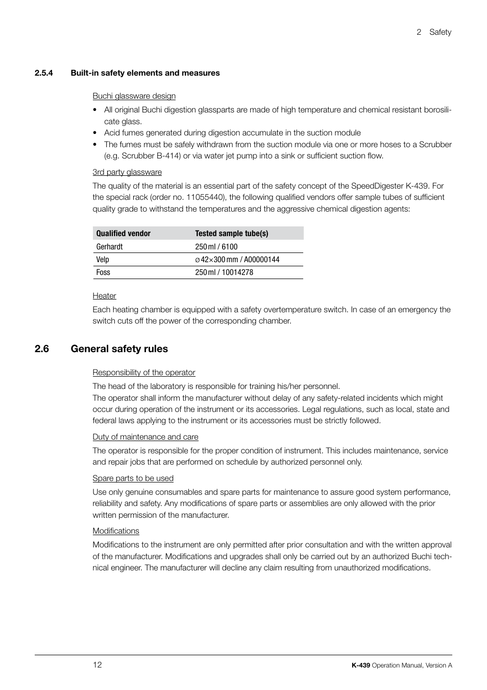 2 .6 general safety rules | BUCHI SpeedDigester K-439 User Manual | Page 12 / 70