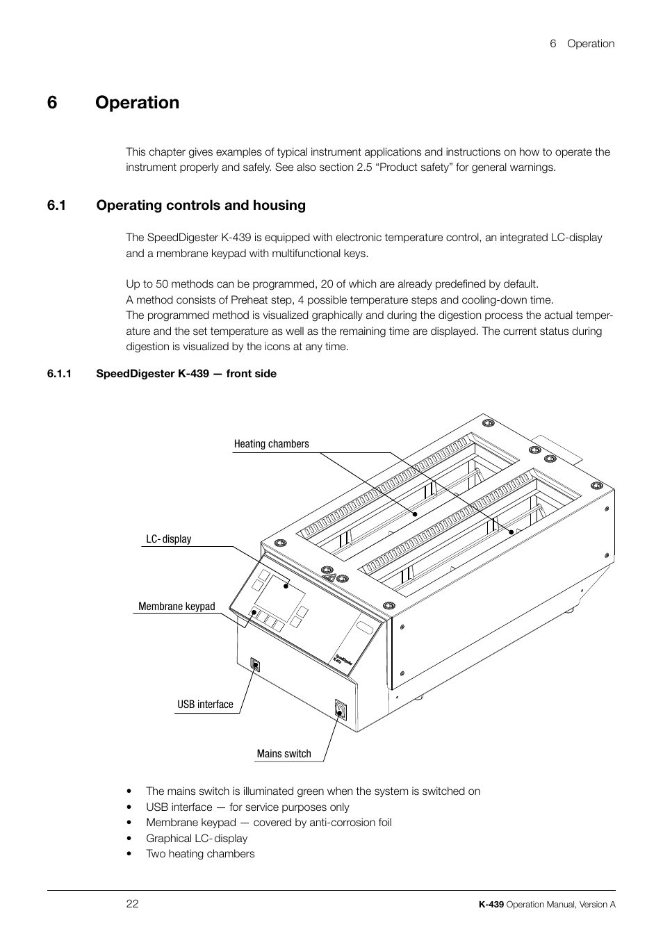 6operation | BUCHI SpeedDigester K-439 User Manual | Page 22 / 70