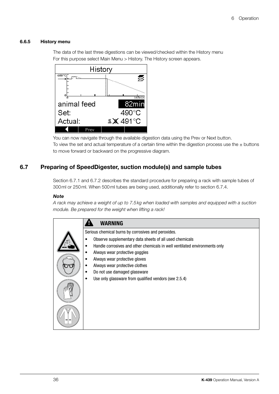 Warning | BUCHI SpeedDigester K-439 User Manual | Page 36 / 70