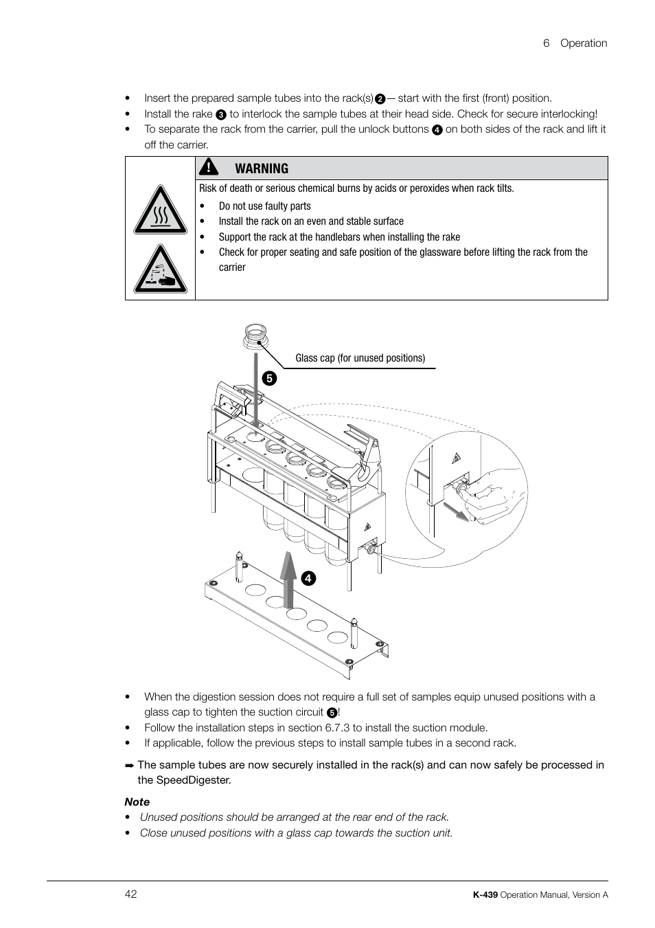 Warning | BUCHI SpeedDigester K-439 User Manual | Page 42 / 70