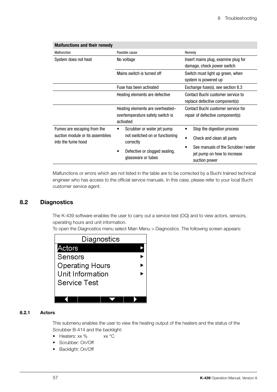 8 .2 diagnostics | BUCHI SpeedDigester K-439 User Manual | Page 57 / 70