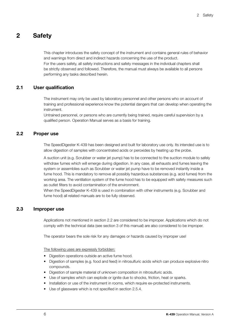 2safety | BUCHI SpeedDigester K-439 User Manual | Page 6 / 70