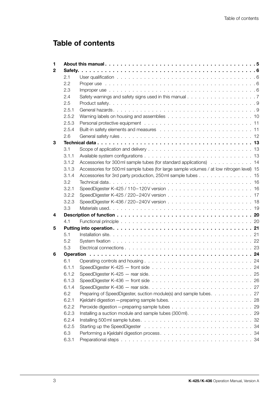 BUCHI SpeedDigester K-436 User Manual | Page 3 / 58