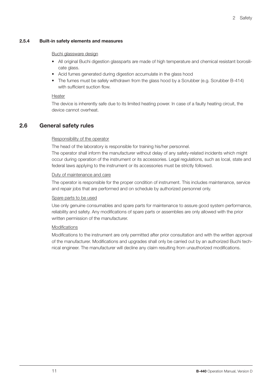 6 general safety rules | BUCHI Wet Digester B-440 User Manual | Page 11 / 42