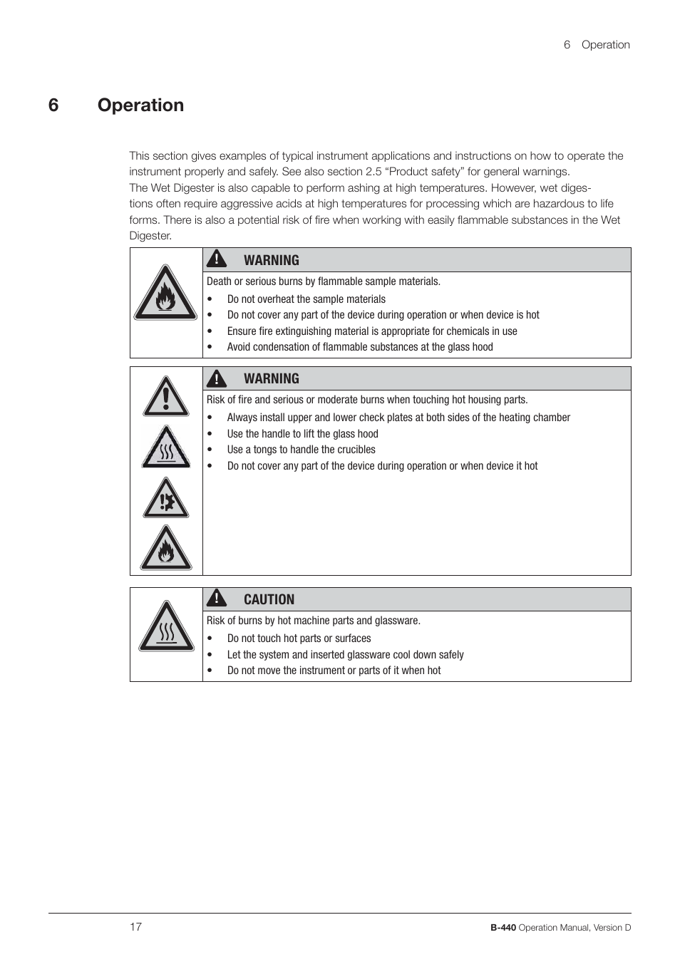 6 operation | BUCHI Wet Digester B-440 User Manual | Page 17 / 42