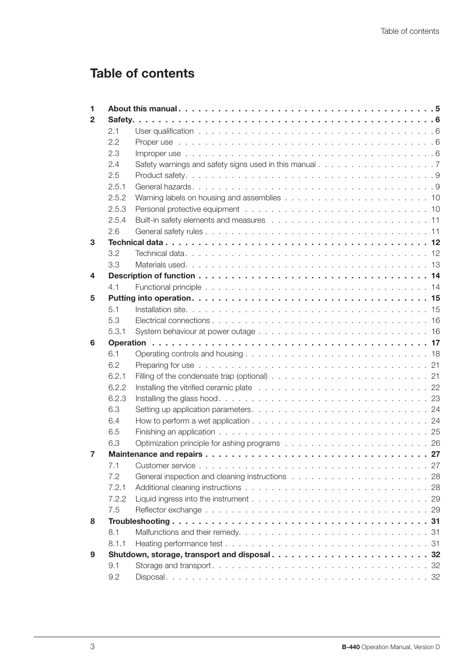 BUCHI Wet Digester B-440 User Manual | Page 3 / 42