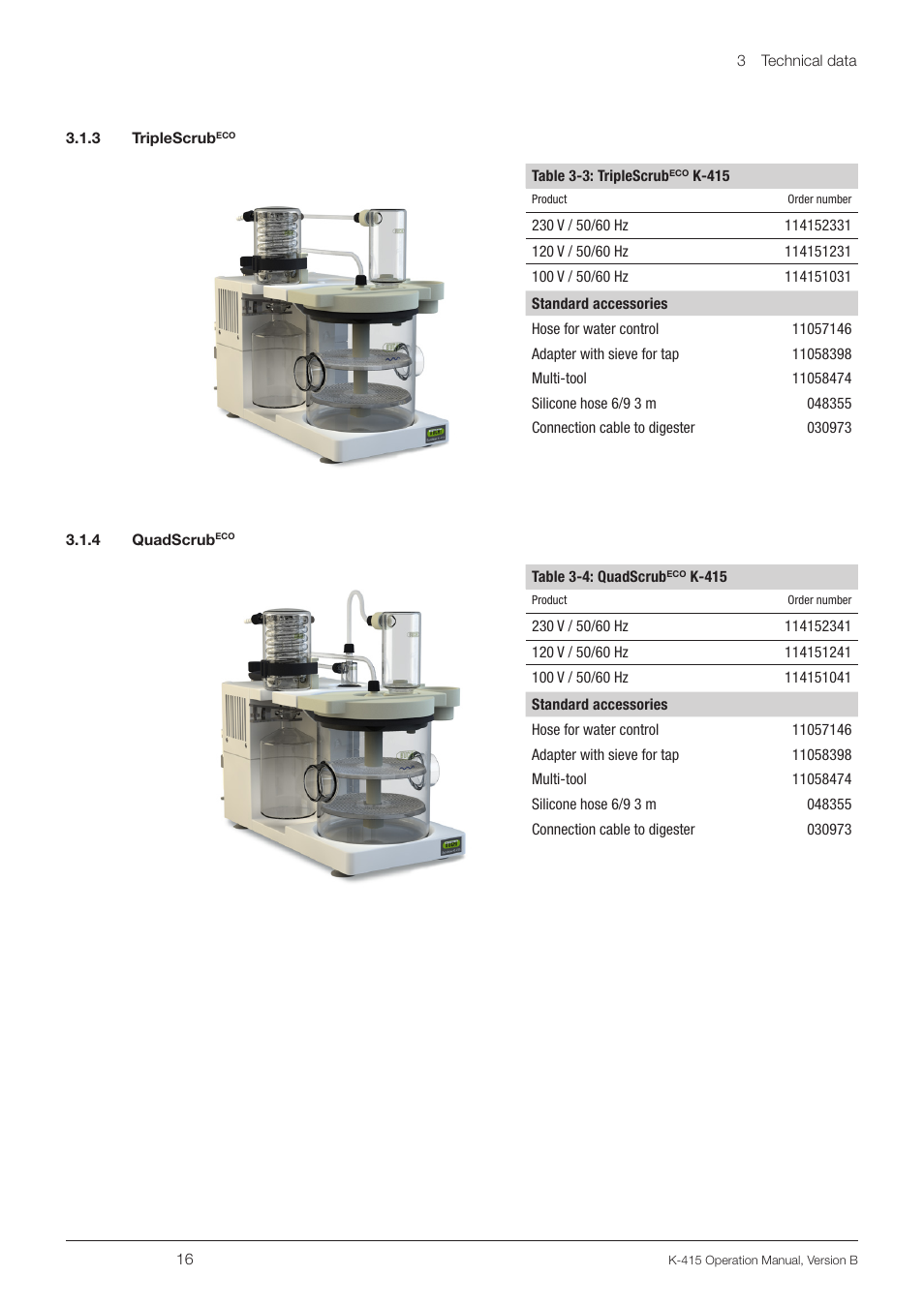 3 triplescrubeco, 4 quadscrubeco, 3 triplescrub | 4 quadscrub | BUCHI Scrubber K-415 User Manual | Page 16 / 60