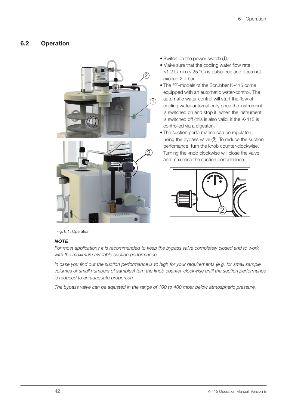 2 operation, 6 .2 operation | BUCHI Scrubber K-415 User Manual | Page 42 / 60