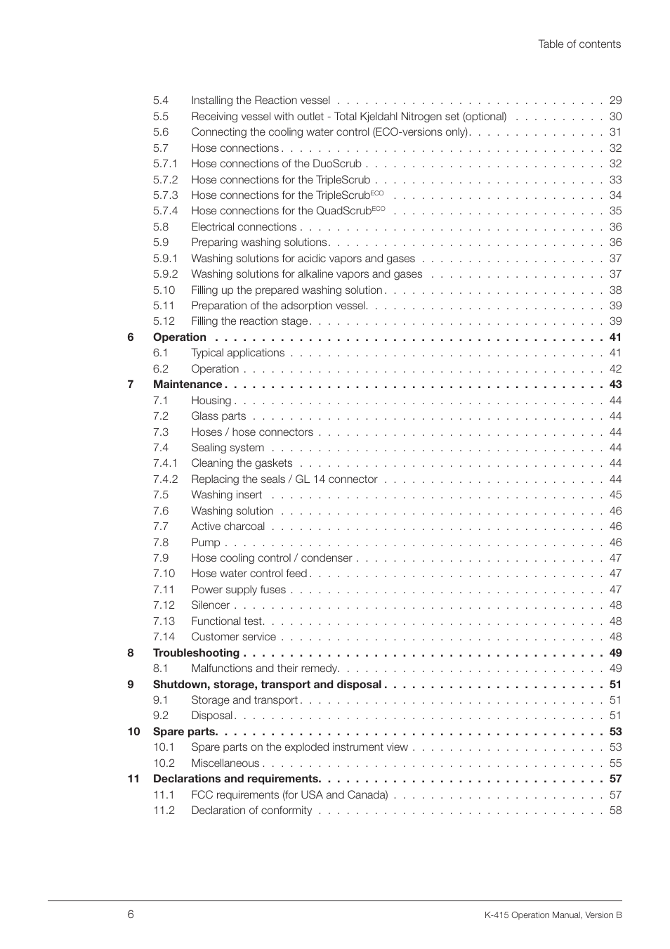 BUCHI Scrubber K-415 User Manual | Page 6 / 60