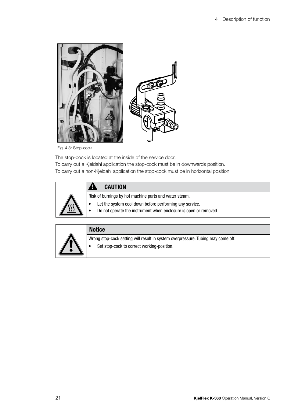 Caution, Notice | BUCHI KjelFlex K-360 User Manual | Page 21 / 74