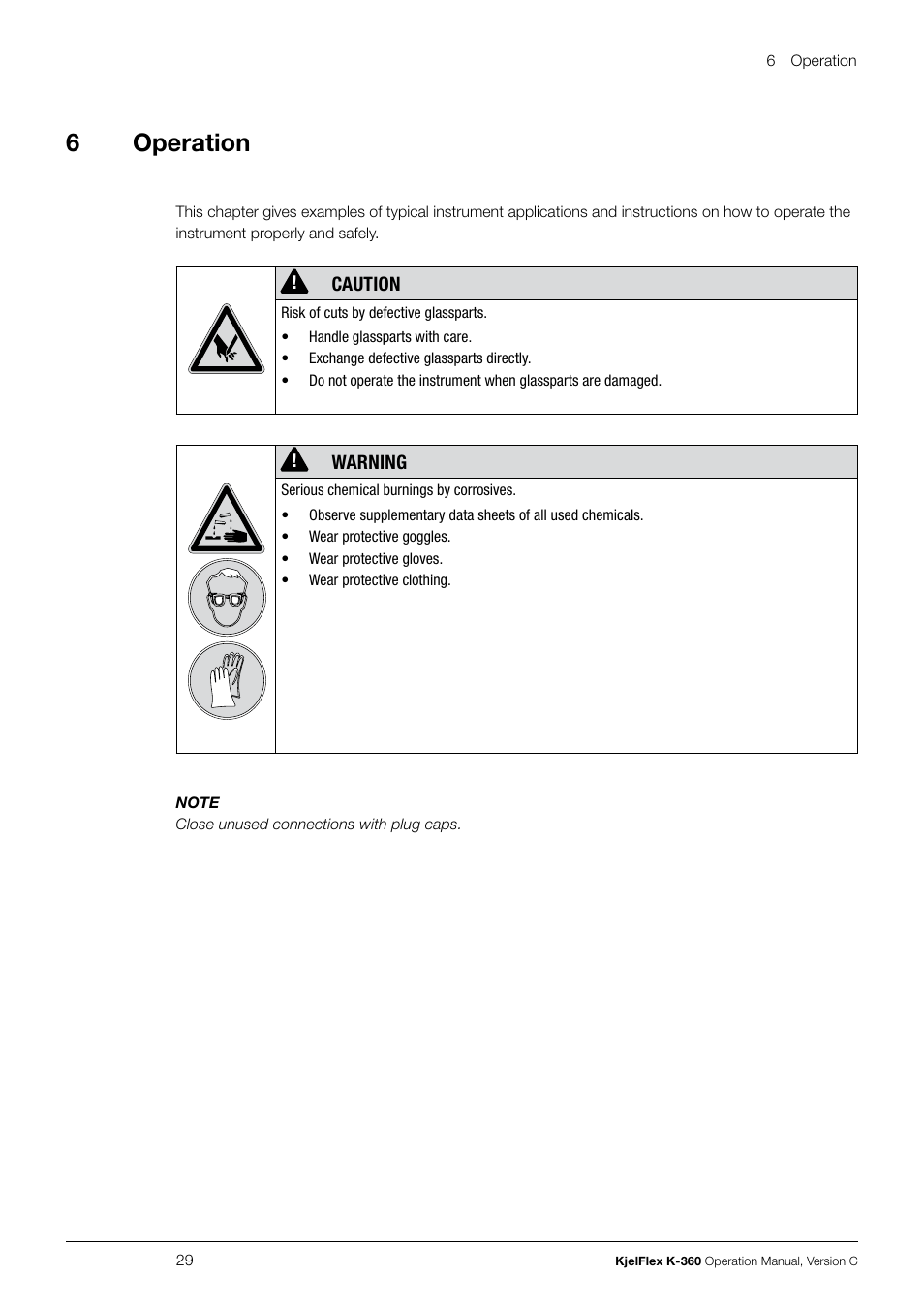 Operation, 6operation | BUCHI KjelFlex K-360 User Manual | Page 29 / 74