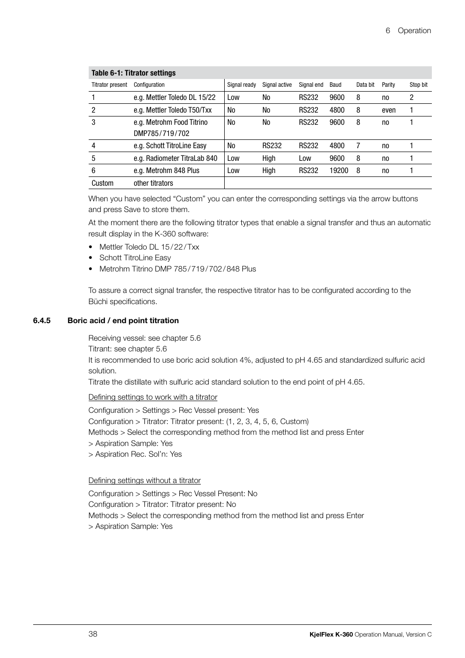 5 boric acid / end point titration | BUCHI KjelFlex K-360 User Manual | Page 38 / 74