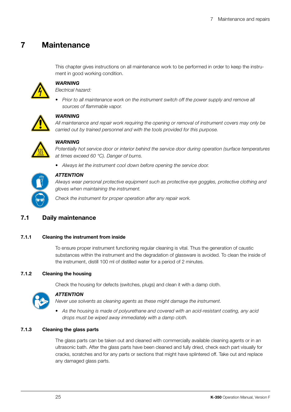 7maintenance | BUCHI Distillation Unit K-355 User Manual | Page 25 / 36