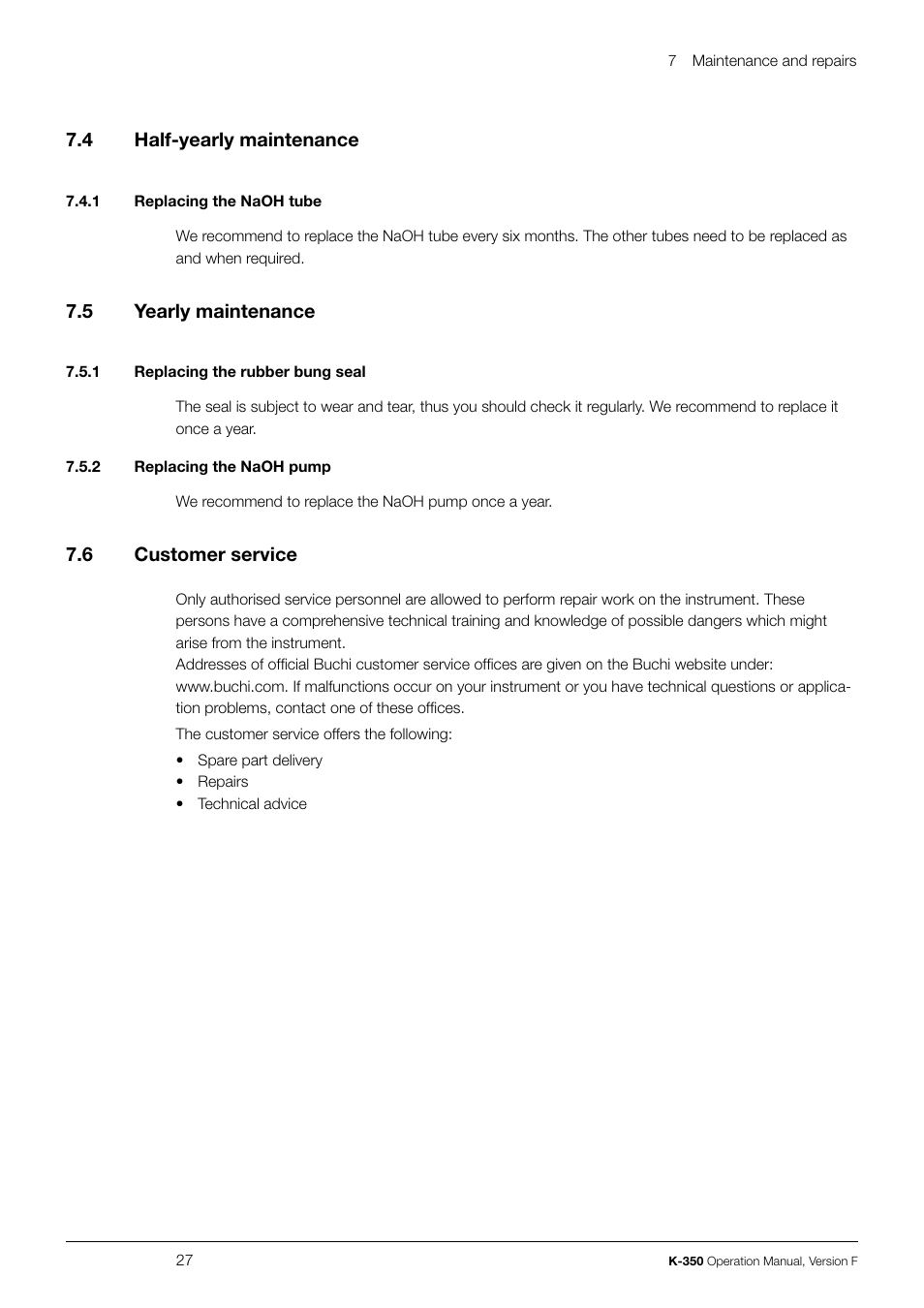 BUCHI Distillation Unit K-355 User Manual | Page 27 / 36