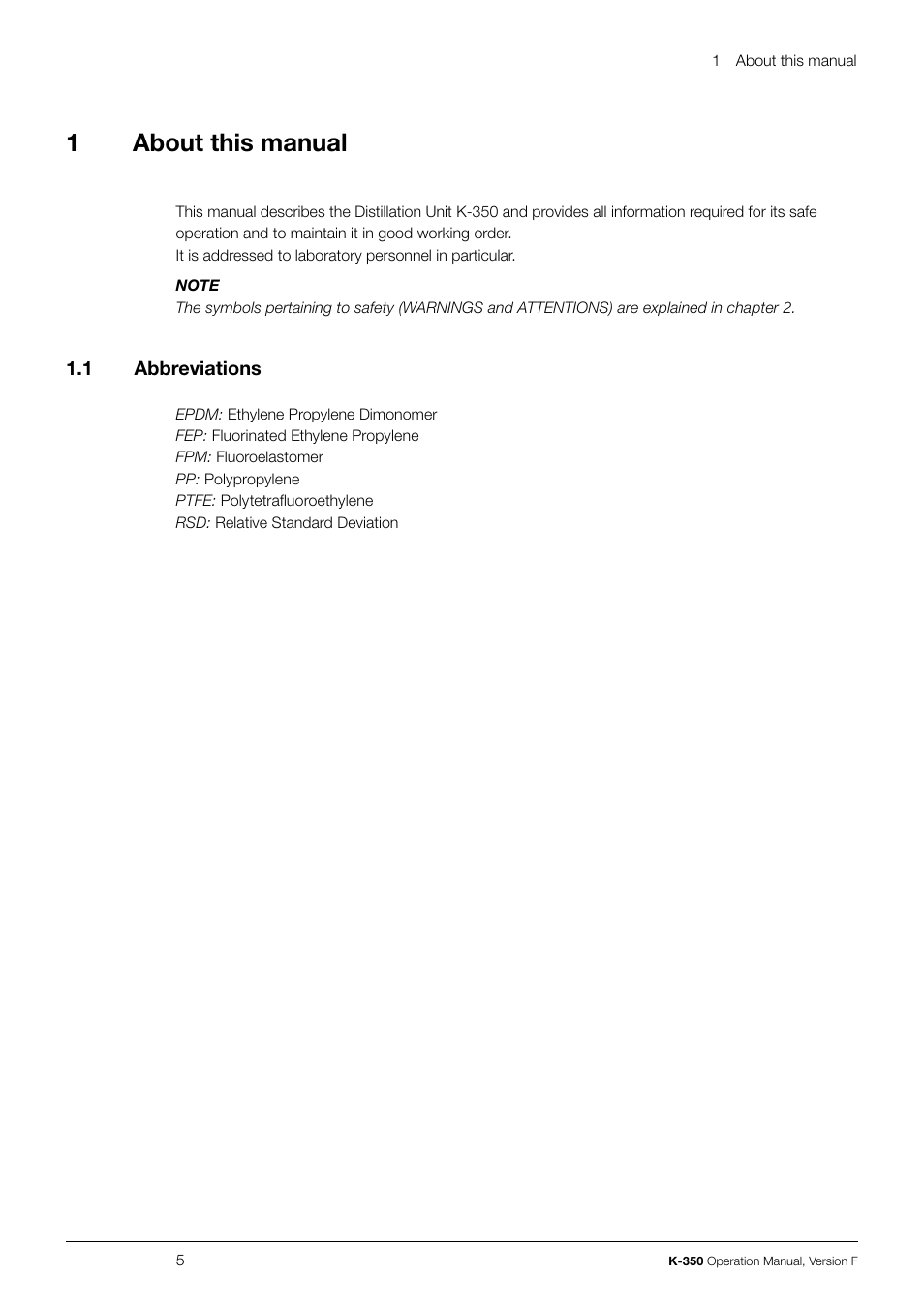 1about this manual | BUCHI Distillation Unit K-355 User Manual | Page 5 / 36