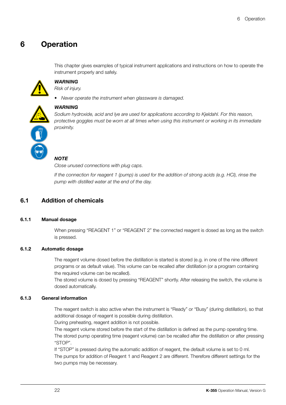 6operation | BUCHI Distillation Unit K-355 User Manual | Page 22 / 38