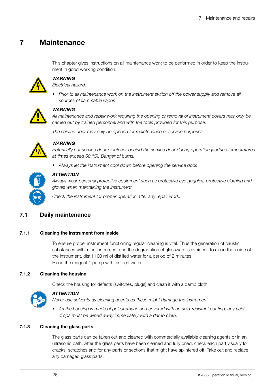 7maintenance | BUCHI Distillation Unit K-355 User Manual | Page 26 / 38