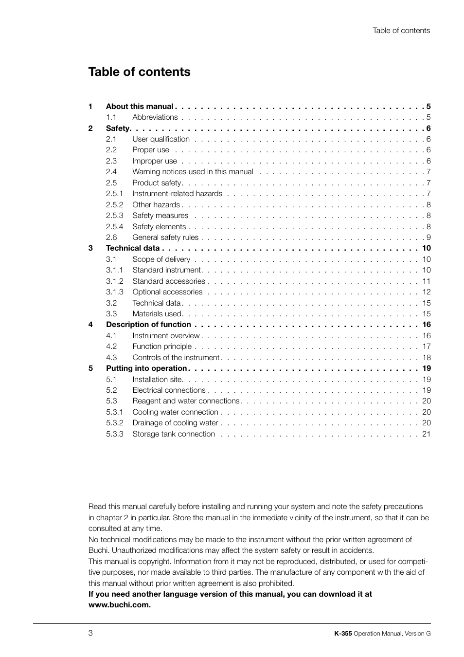 BUCHI Distillation Unit K-355 User Manual | Page 3 / 38