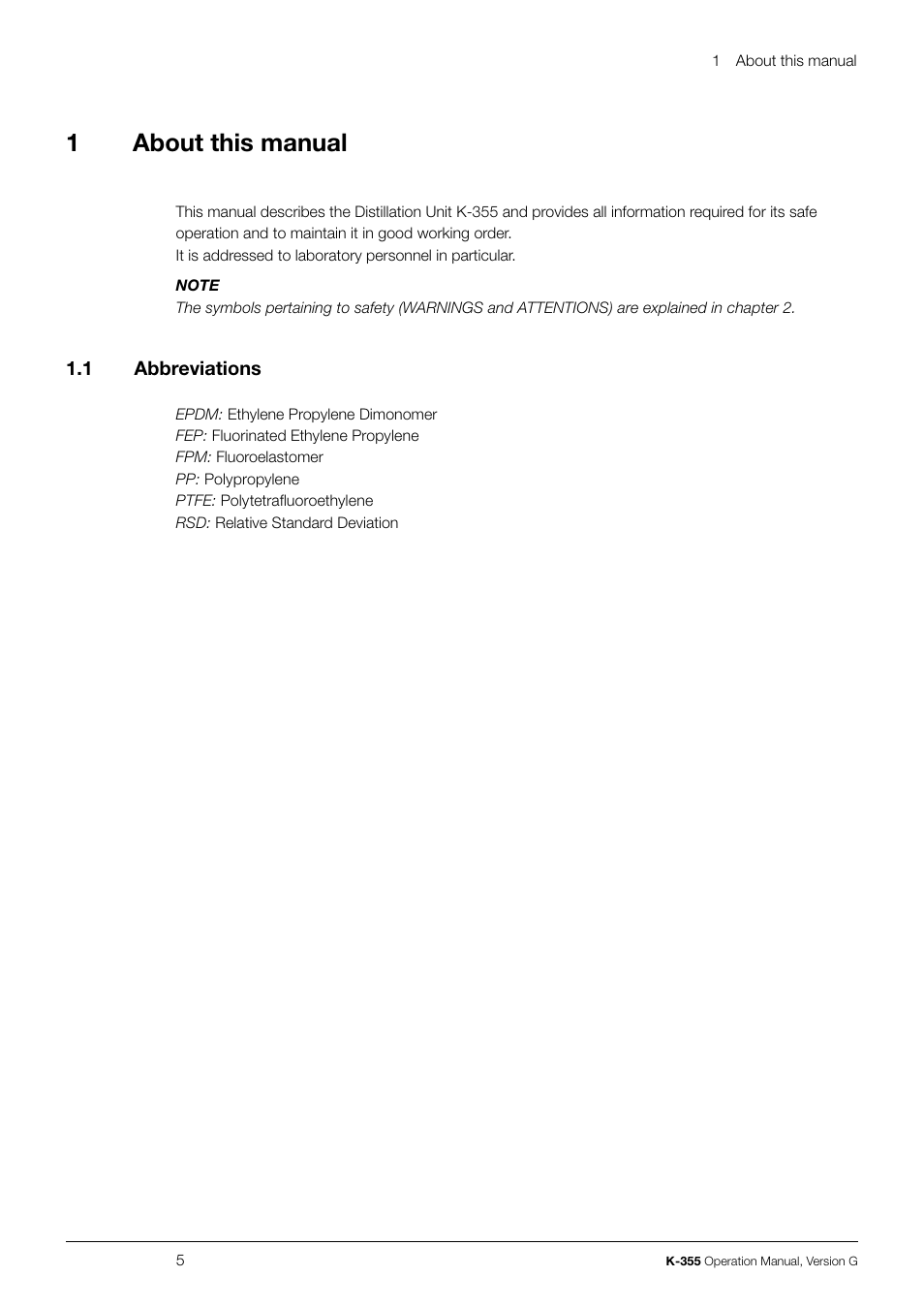 1about this manual | BUCHI Distillation Unit K-355 User Manual | Page 5 / 38