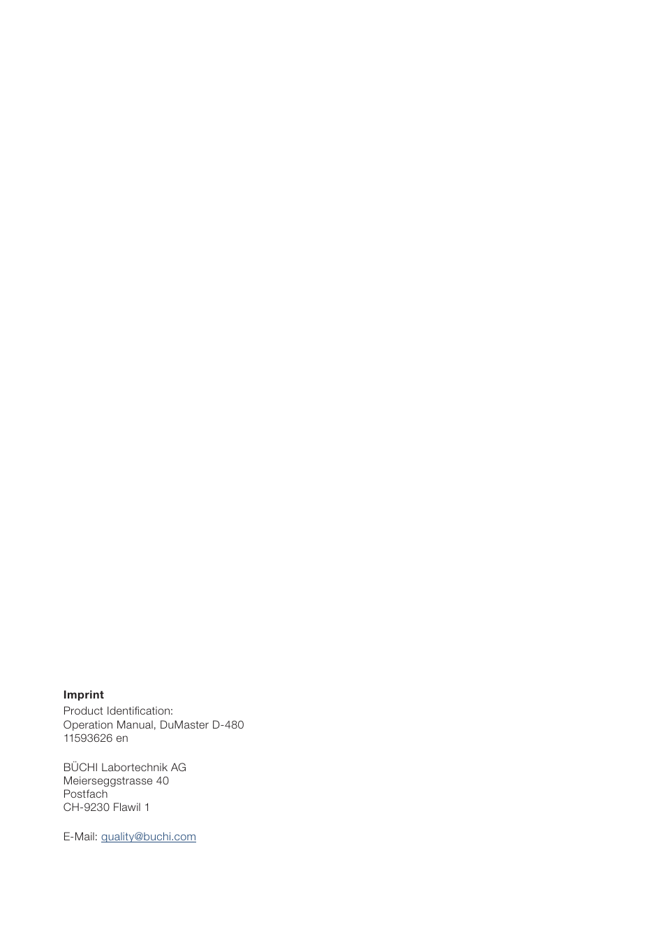 BUCHI DuMaster D-480 User Manual | Page 2 / 356