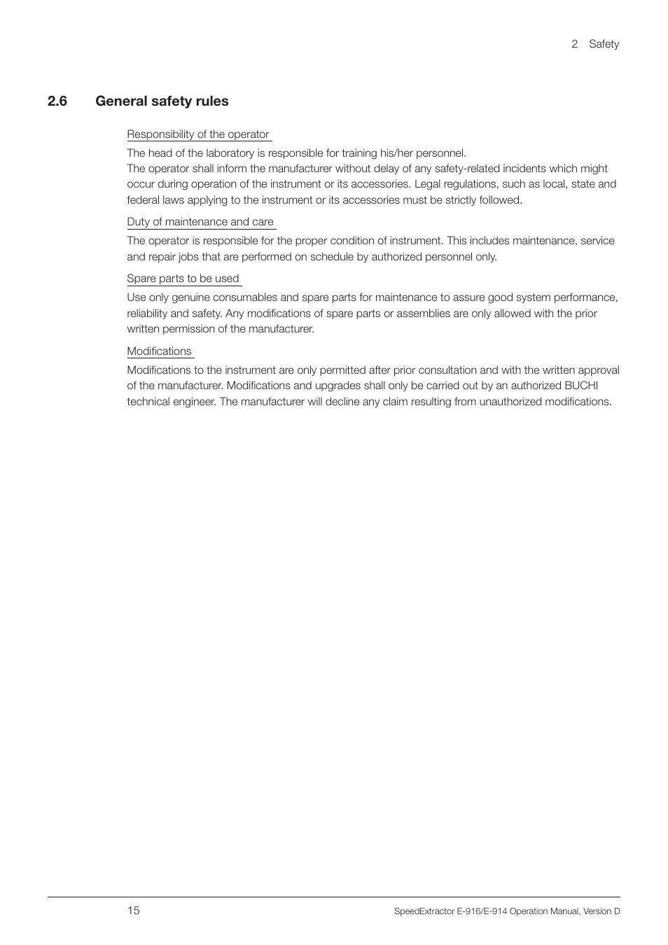 6 general safety rules | BUCHI SpeedExtractor E-916 User Manual | Page 15 / 110