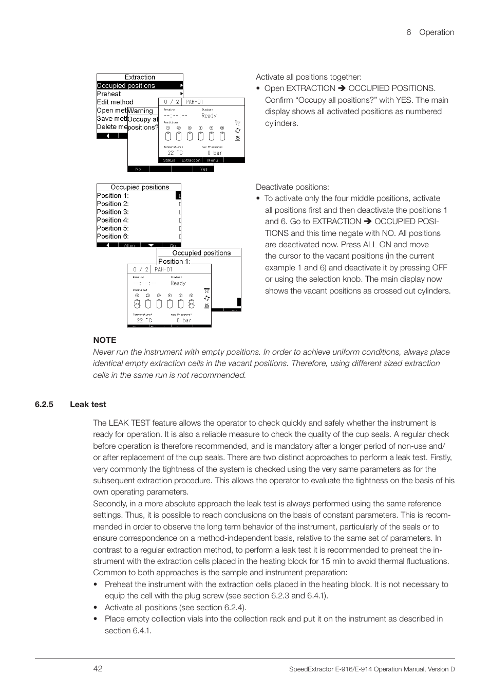 5 leak test | BUCHI SpeedExtractor E-916 User Manual | Page 42 / 110