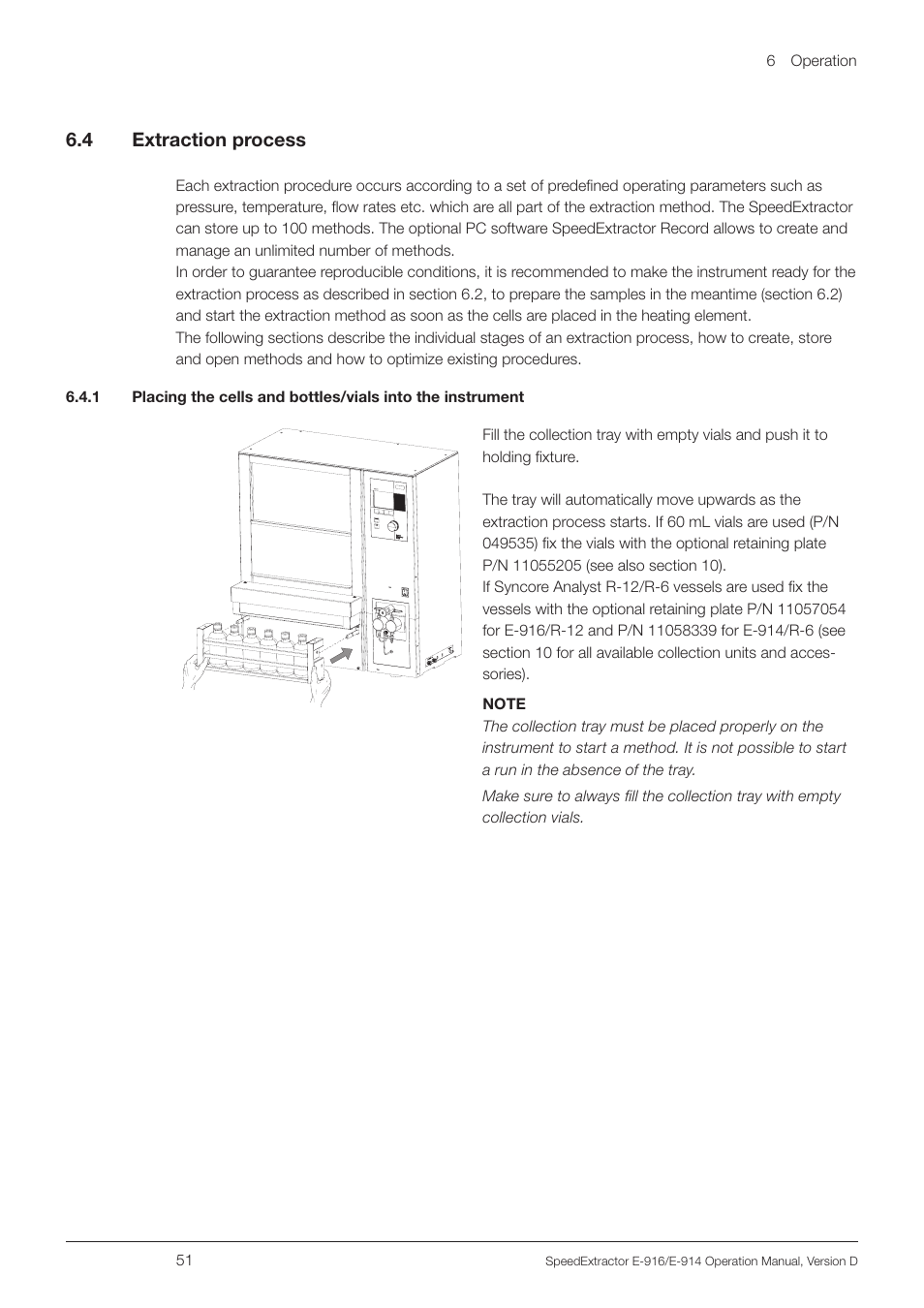 4 extraction process, N 6.4.1) | BUCHI SpeedExtractor E-916 User Manual | Page 51 / 110
