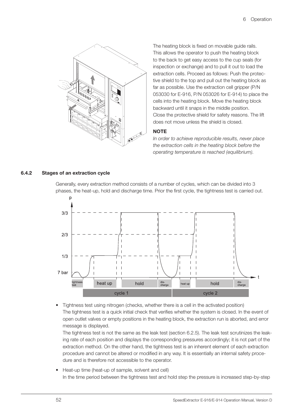 2 stages of an extraction cycle, N 6.4.2 | BUCHI SpeedExtractor E-916 User Manual | Page 52 / 110