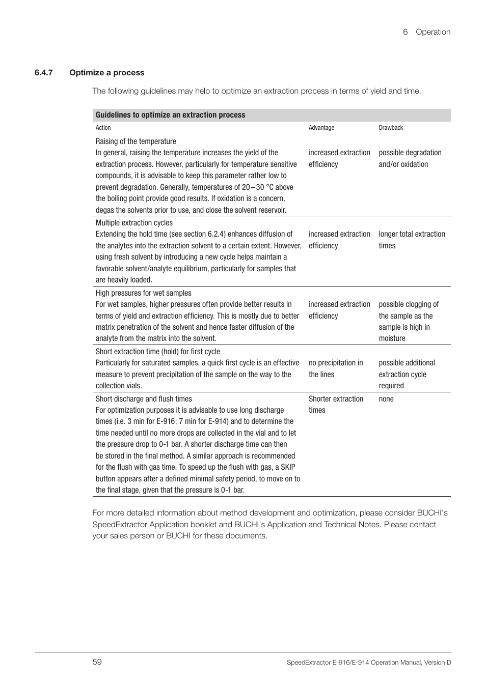 7 optimize a process | BUCHI SpeedExtractor E-916 User Manual | Page 59 / 110