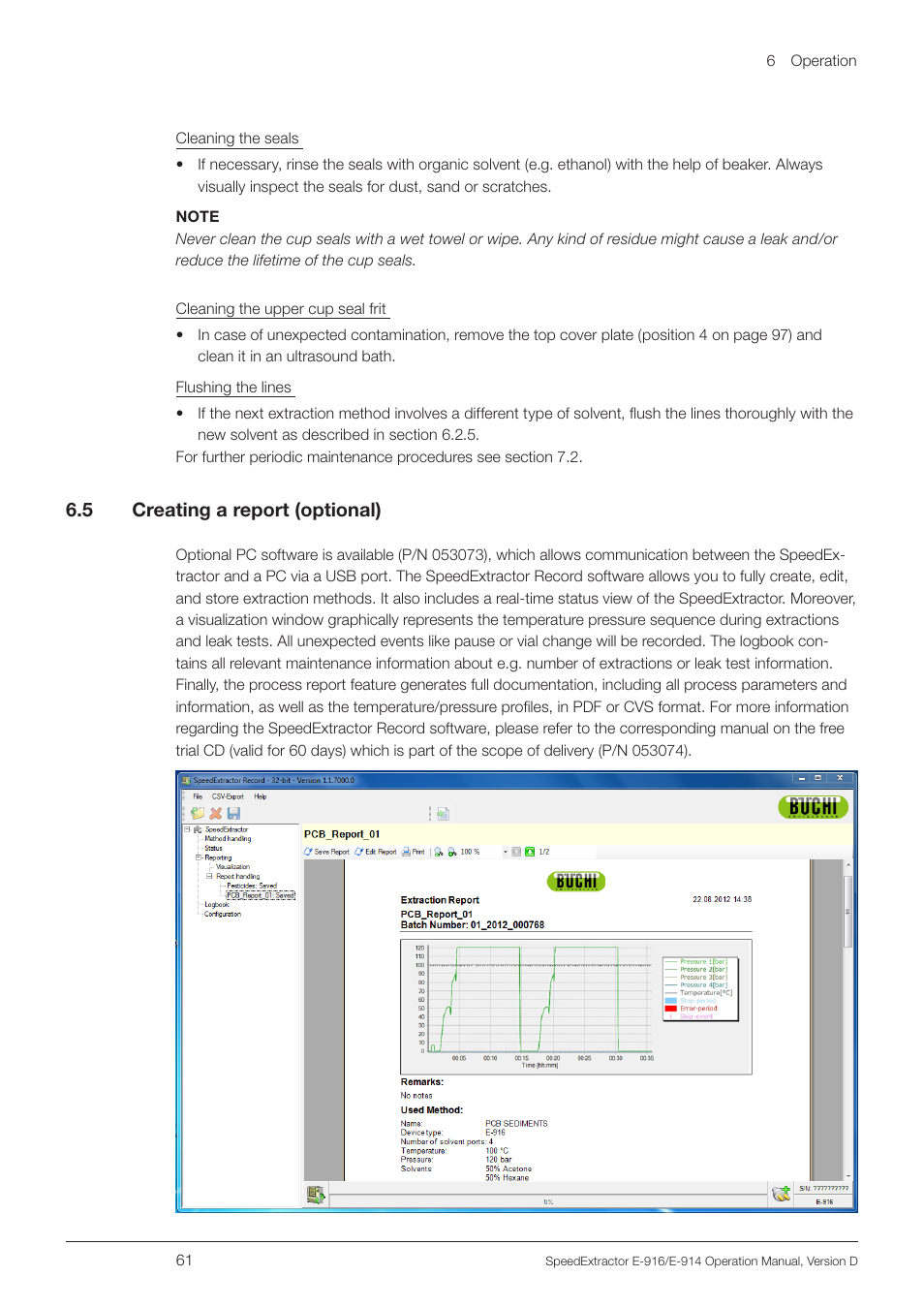 5 creating a report (optional) | BUCHI SpeedExtractor E-916 User Manual | Page 61 / 110