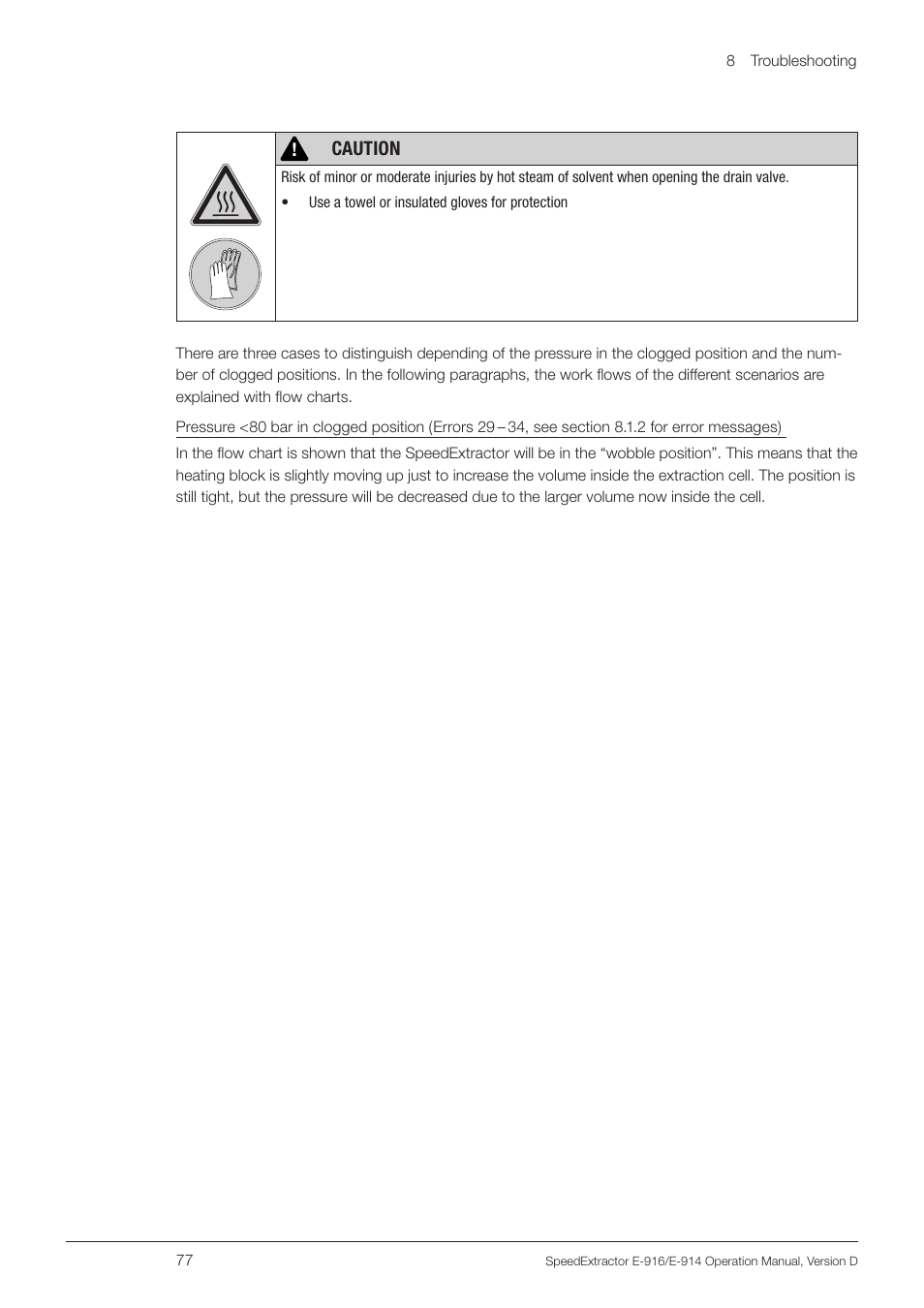 Caution | BUCHI SpeedExtractor E-916 User Manual | Page 77 / 110