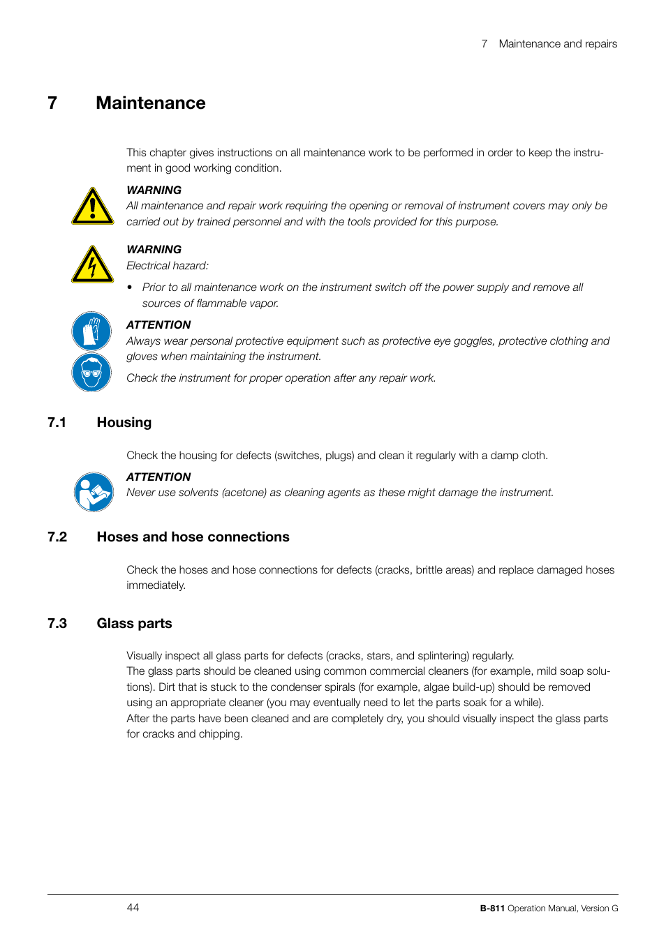 7maintenance | BUCHI Extraction System B-811 LSV User Manual | Page 44 / 54