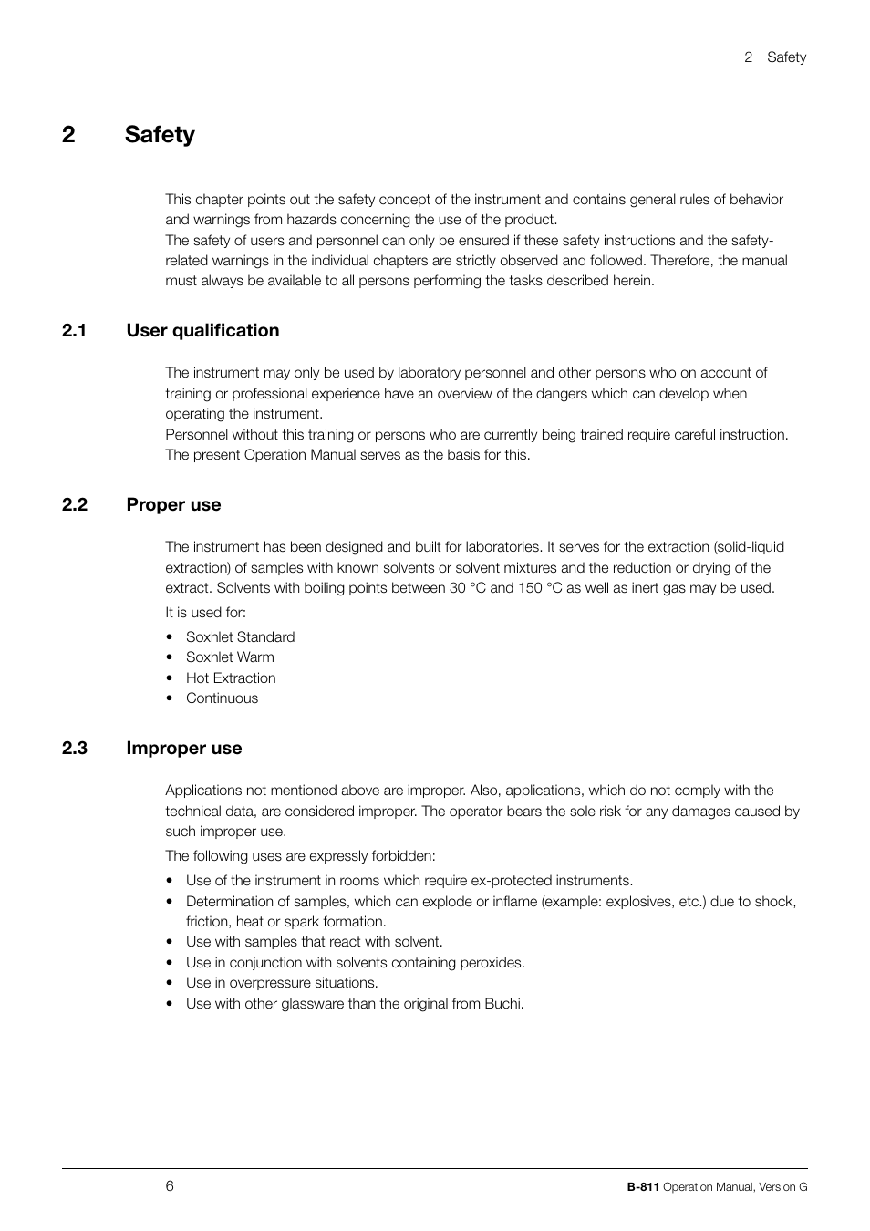 2safety | BUCHI Extraction System B-811 LSV User Manual | Page 6 / 54