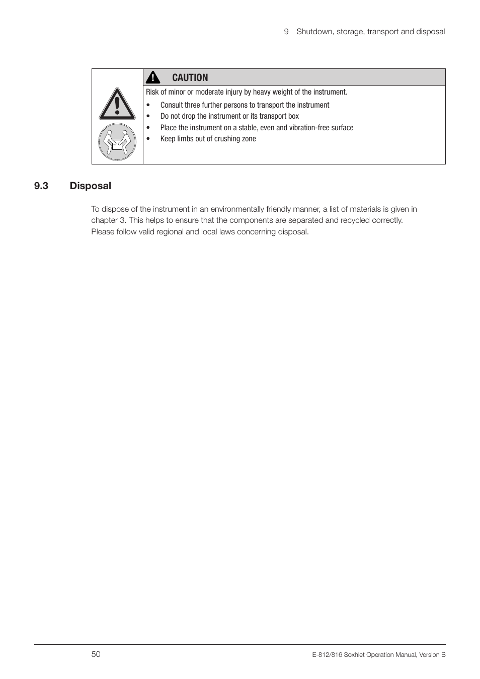 3 disposal | BUCHI Extraction Unit E-816 SOX User Manual | Page 50 / 56