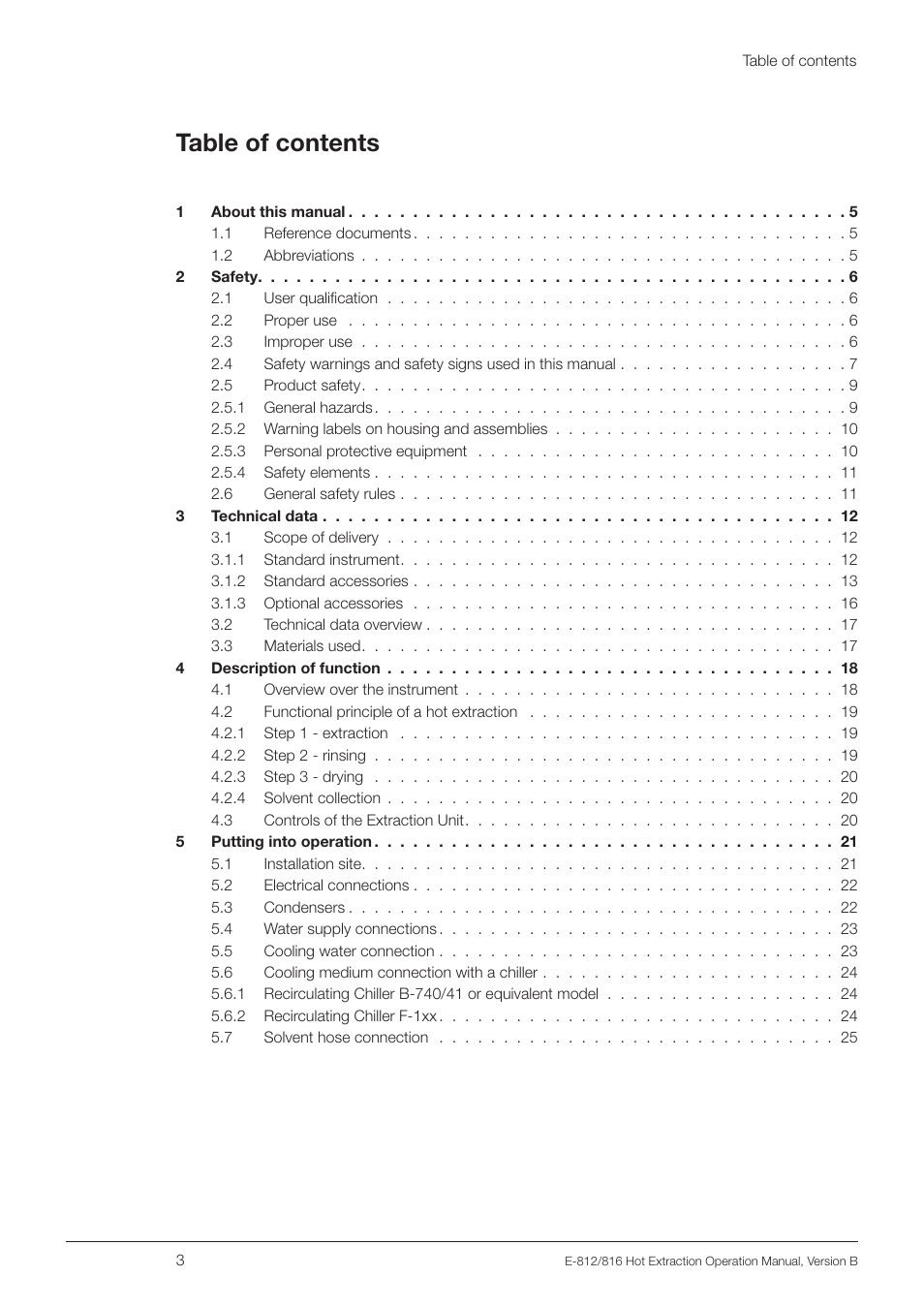 BUCHI Extraction Unit E-816 HE User Manual | Page 3 / 56