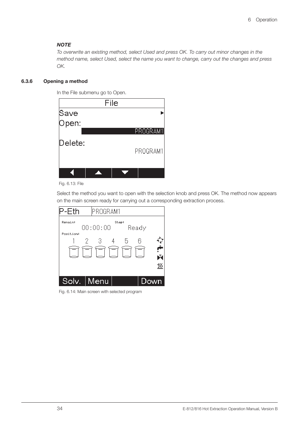 6 opening a method | BUCHI Extraction Unit E-816 HE User Manual | Page 34 / 56