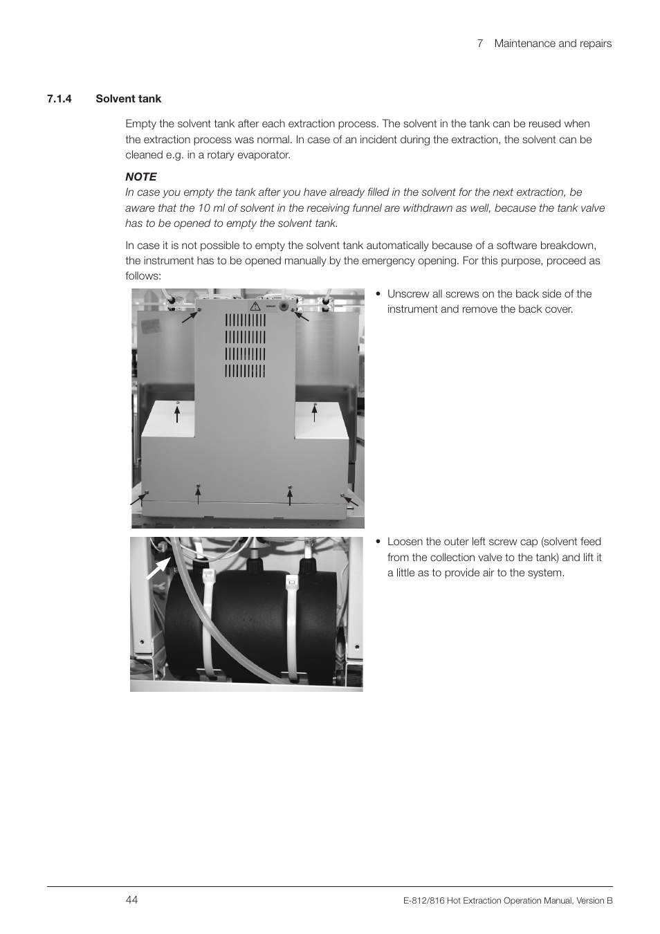 4 solvent tank | BUCHI Extraction Unit E-816 HE User Manual | Page 44 / 56