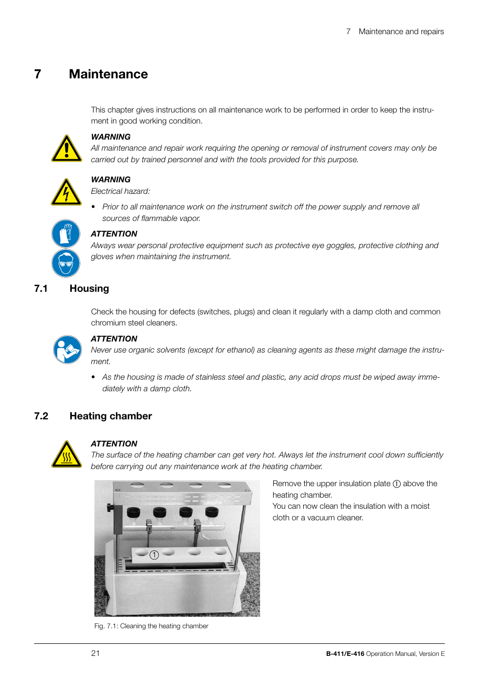 7maintenance | BUCHI Hydrolysis Unit B-411 User Manual | Page 21 / 30